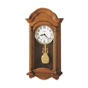 Howard Miller Amanda Oak Finish Wood Quartz Chiming Wall Clock